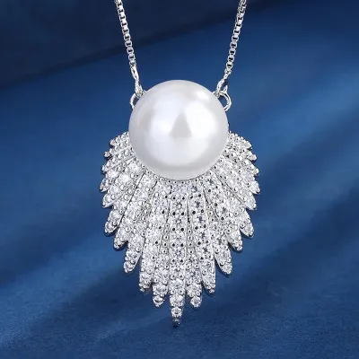4 Pcs White Pearl Angel Wing Jewellery Set